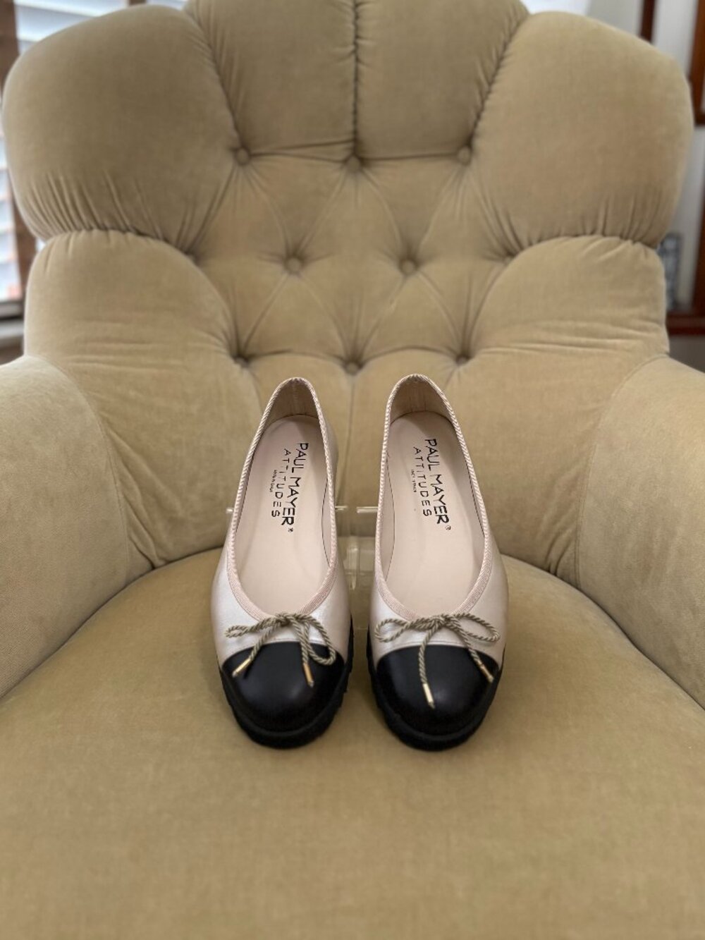 NEW Auth PAUL MAYER Iconic Bravo Cap Toe Lug Sole Comfort Ballet Flats - Picture 2 of 7